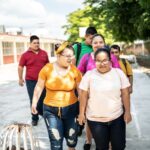 adults with developmental disabilities walking together